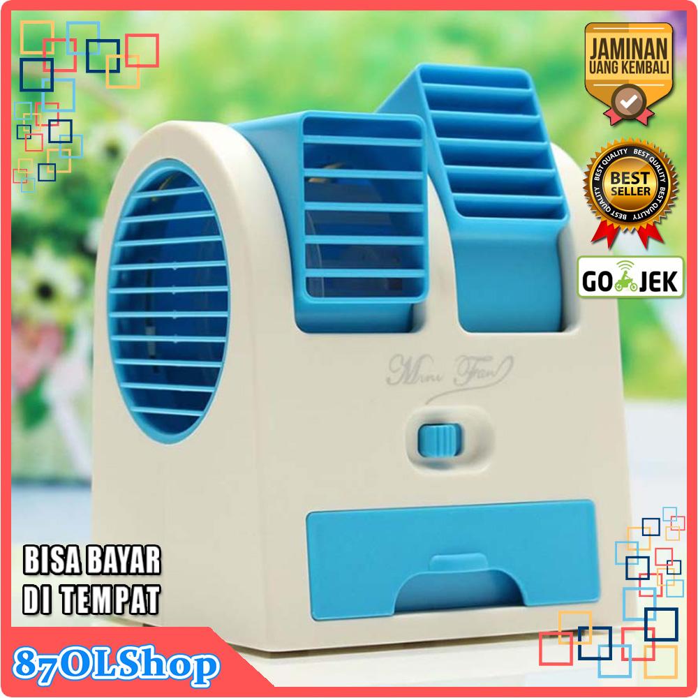 AC Duduk Double Fan Mini - AC Portable Double Blower Kipas Mini USB