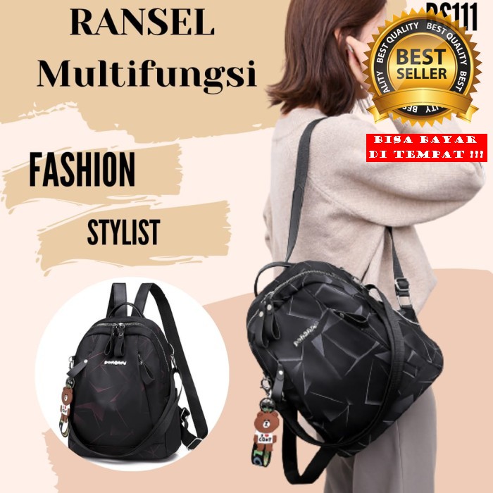 Tas Ransel Wanita Besar Korean Style Perempuan Jims Honey Tas Gendong Tas Kantor R U Hitam High