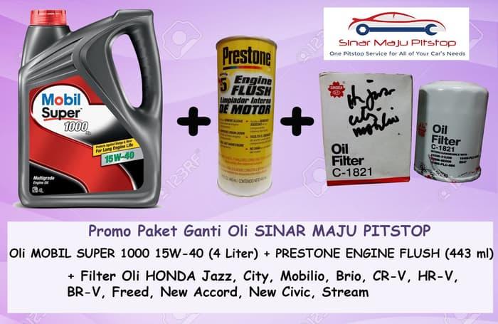 Paket Ganti Oli HONDA JAZZ - MOBIL SUPER 15W-40 & FLUSH & FILTER