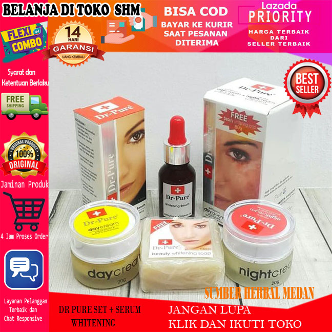 Paket Complate Face Care Whitening Dr Pure Plus Serum Bisa Cod Lazada Indonesia