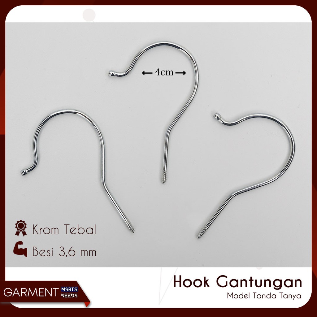 Hook Gantungan Hanger Kayu Model tanda tanya Krom Besi 12 Pcs Lazada