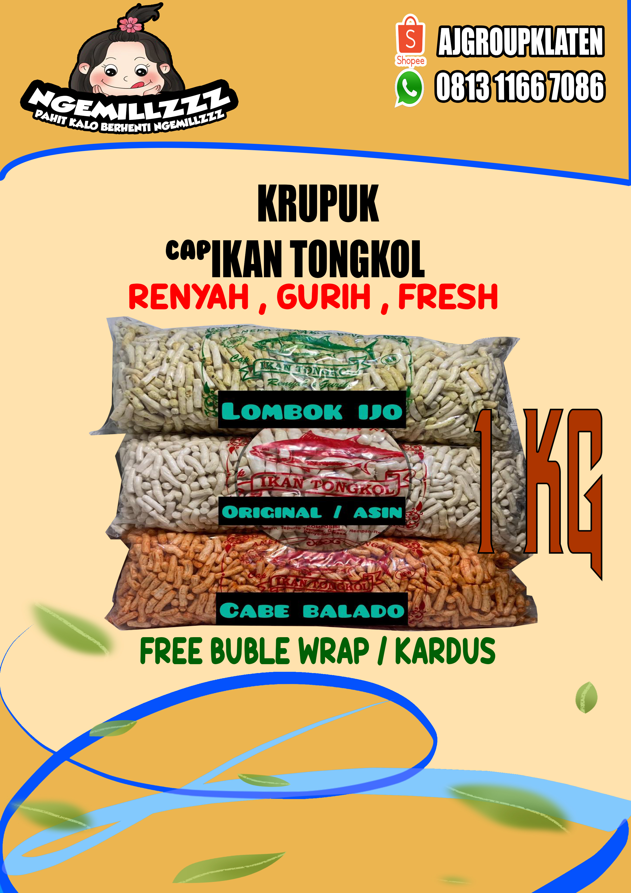 [BISA COD]KRUPUK IKAN TONGKOL 1KG / KERUPUK TONGKOL / KERUPUK IKAN ...