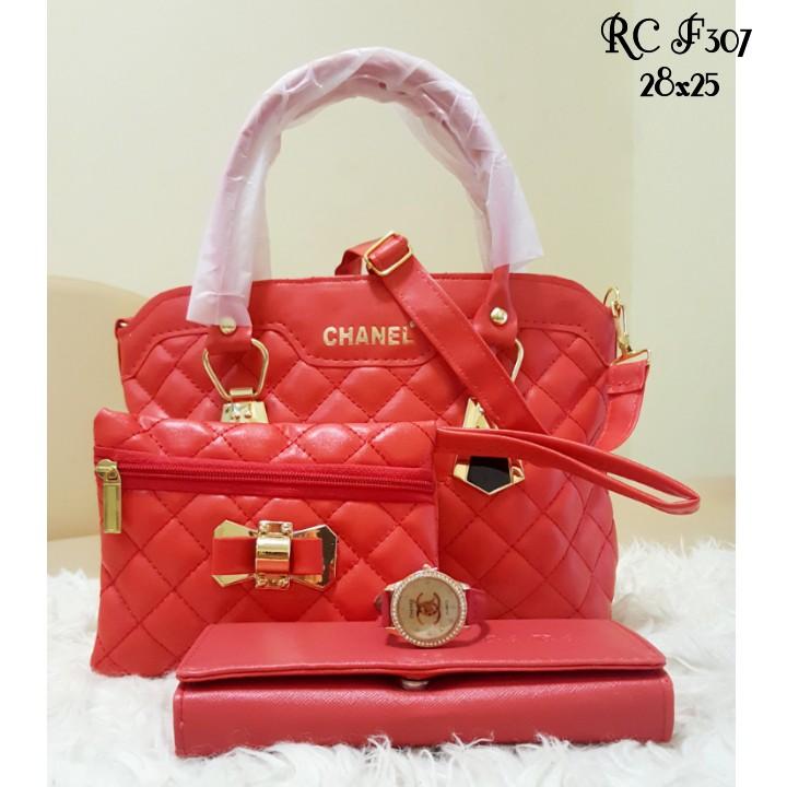 tas paket 4in1 / set dompet dan jam