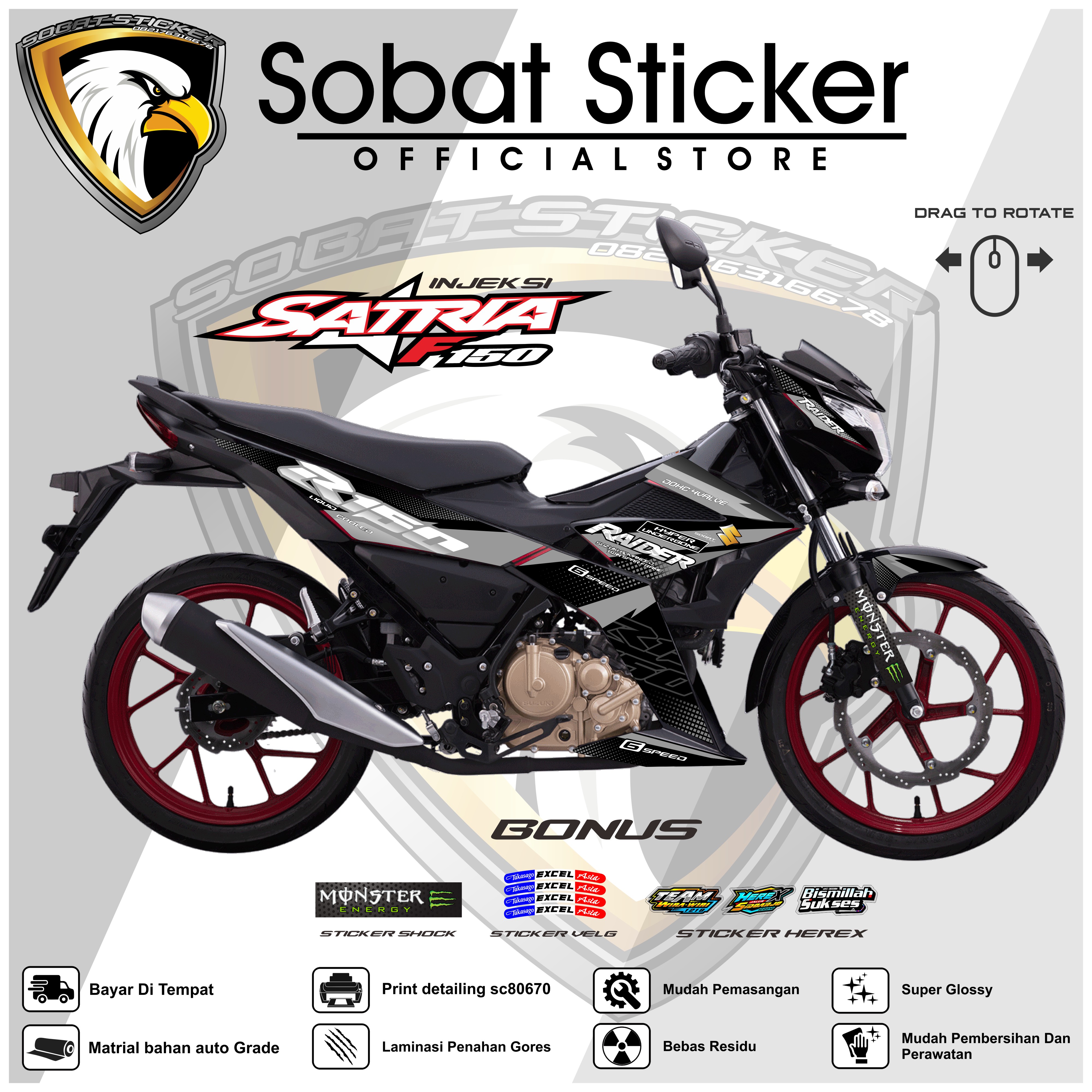 STIKER STRIPING SATRIA FU INJEKSI - STRIPING VARIASI HOLOGRAM CRHOME ...