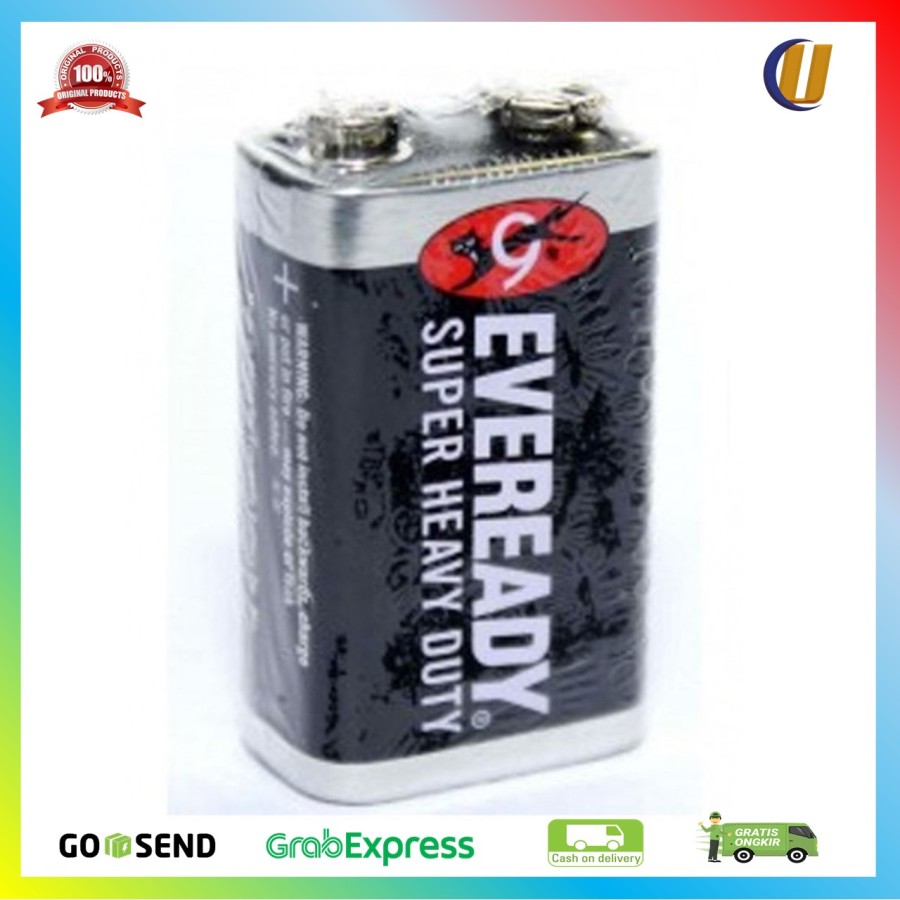 Baterai Battery 9 Volt Eveready Kotak 9v Hitam super heavy duty