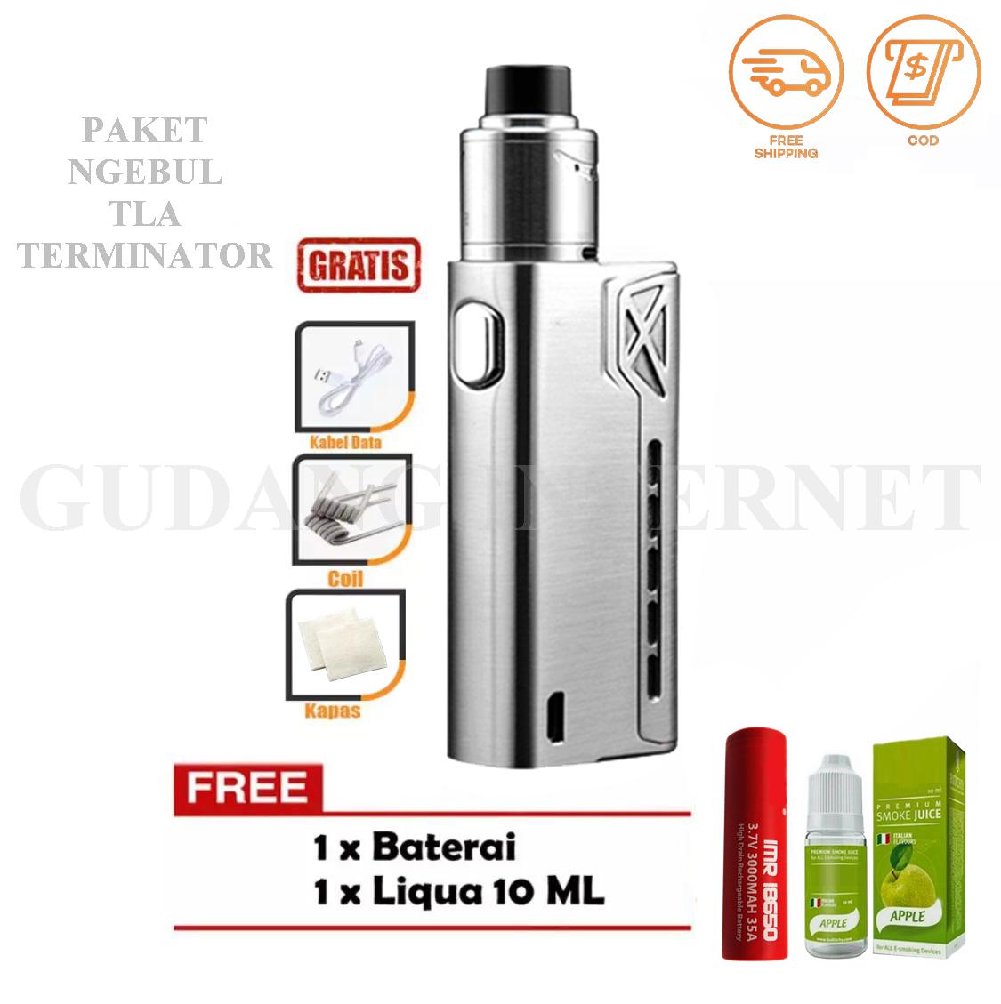 GI - Paket Siap Ngebul TLA Terminator Rokok Elektrik Vape TLA + Free Kabel Data Coil Liquid Kapas Baterai GI - Paket Siap Ngebul TLA Terminator Rokok Elektrik Vape TLA + Free Kabel Data Coil Liquid Kapas Baterai