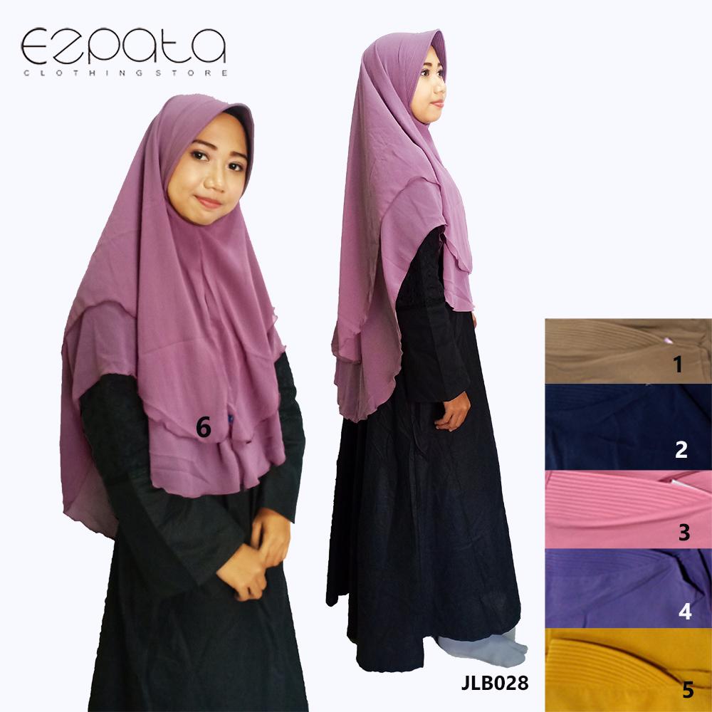 Ezpata grosir hijab pet tipis midi khimar syari anggun anti tembem jilbab instan bahan sifon 2 layer jilbab 2 tumpuk langsung pakai kalem panjang bawah dada model pinguin cantik