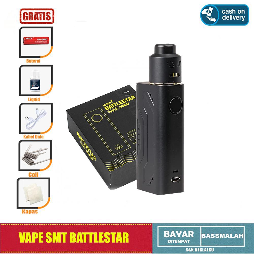 Paket Siap Ngebul Vape Murah IV SMT Battlestar NANO Kit 80W Rokok Elektrik Vape + Free Coil Baterai Liquid Kapas dan Kabel USB Paket Siap Ngebul Vape Murah IV SMT Battlestar NANO Kit 80W Rokok Elektrik Vape + Free Coil Baterai Liquid Kapas dan Kabel USB