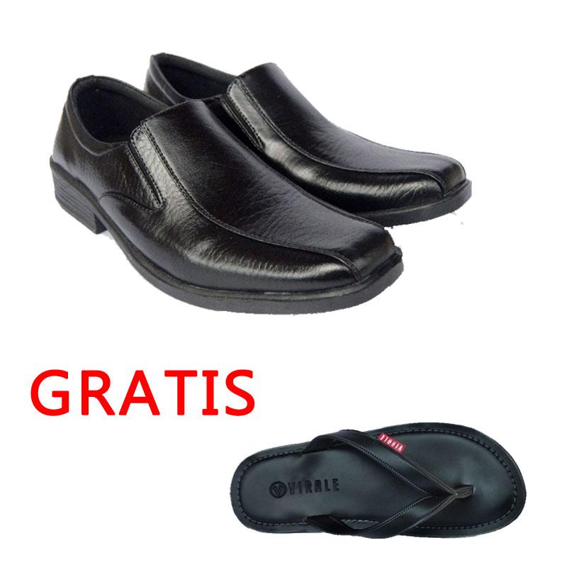 Mamojo Sepatu pantofel pria / Sepatu / Sepatu pria / Sepatu Kantor Murah / Sepatu Kulit Sintetis / Sepatu Formal Casual / Sepatu pantopel / Sepatu Pantofel / Sepatu Formal / Pantofel / Sepatu pesta / Sepatu PNS / Sepatu Kerja PIP 01 Bonus Sandal Termurah