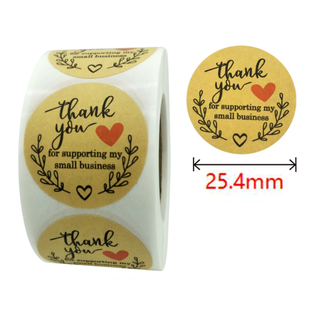 Sticker Label Kraft Thank You Stiker Coklat Tag Segel 25 Cm 1 Roll