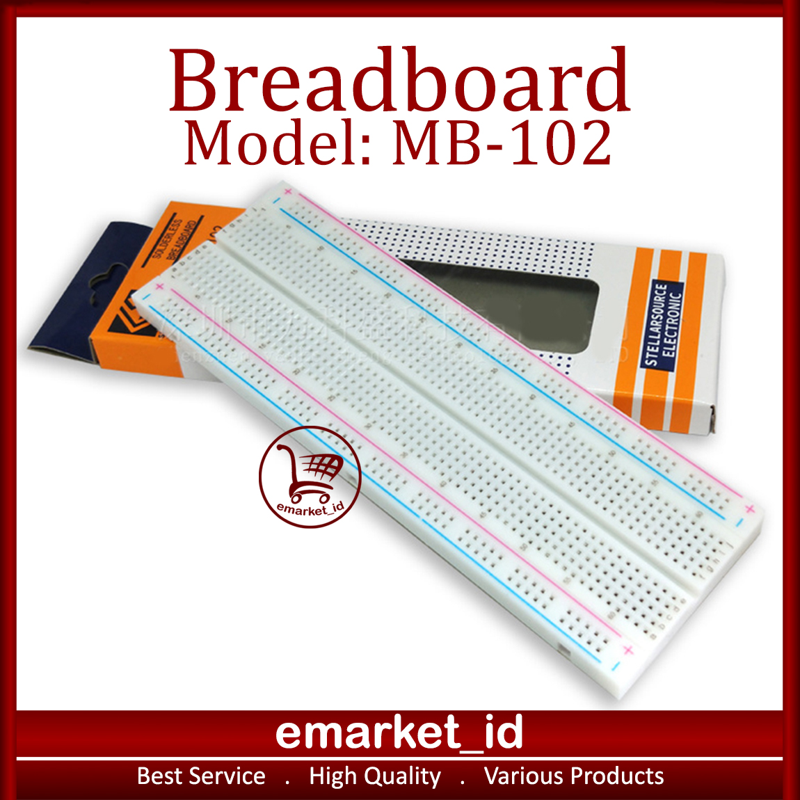Breadboard MB-102 / Solderless 830 Lubang Point PCB Bread Project Board ...