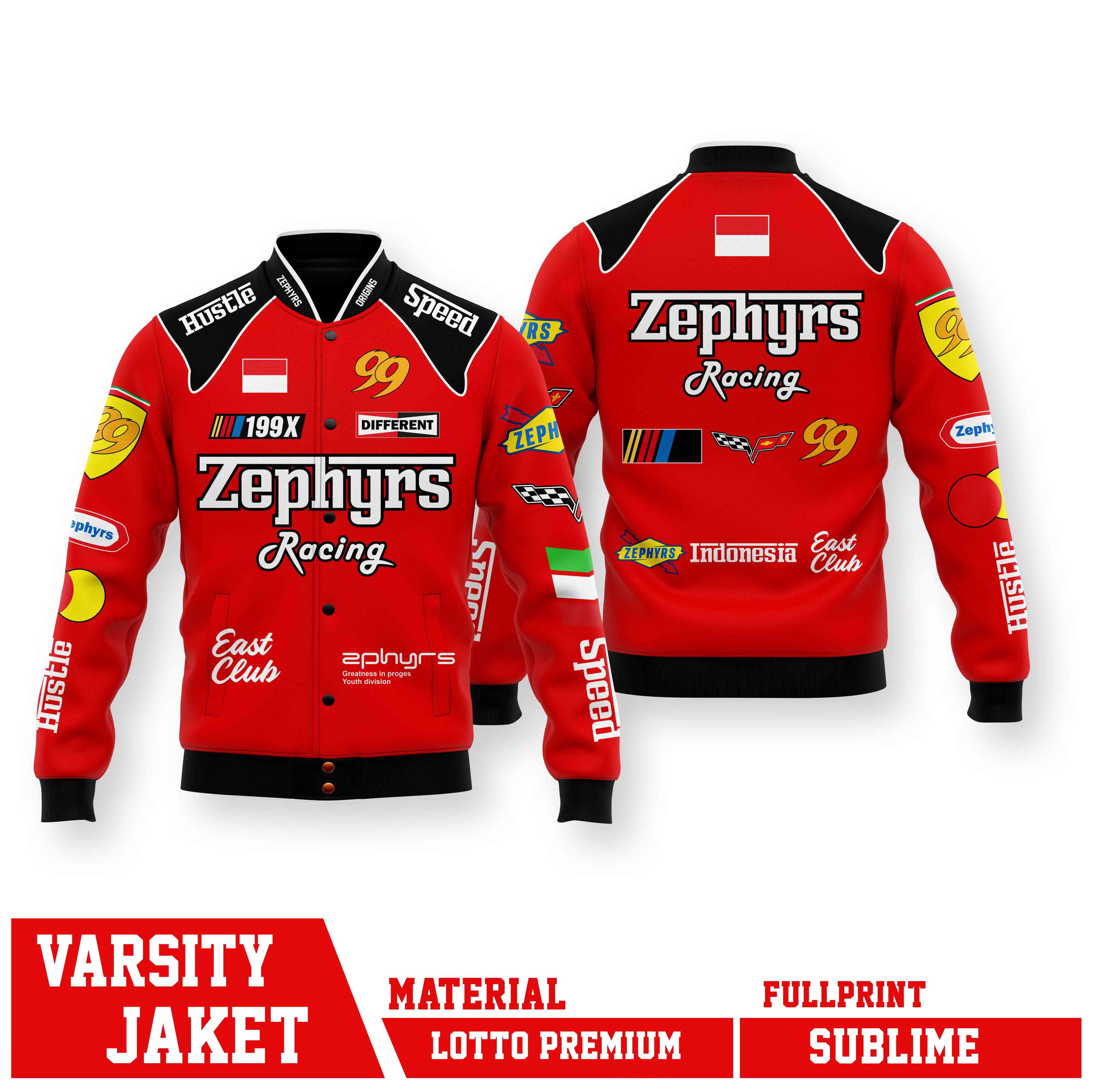 VARSITY JACKET RACING NASCAR ZEPHYRS BLACK Lazada Indonesia