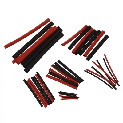 42pcs Black Red Assorted 6 Size Polyolefin 2:1 H-type Heat Shrink Tube Wire Wrap Kit Electrical Connection Cable Sleeve Tubing Sets