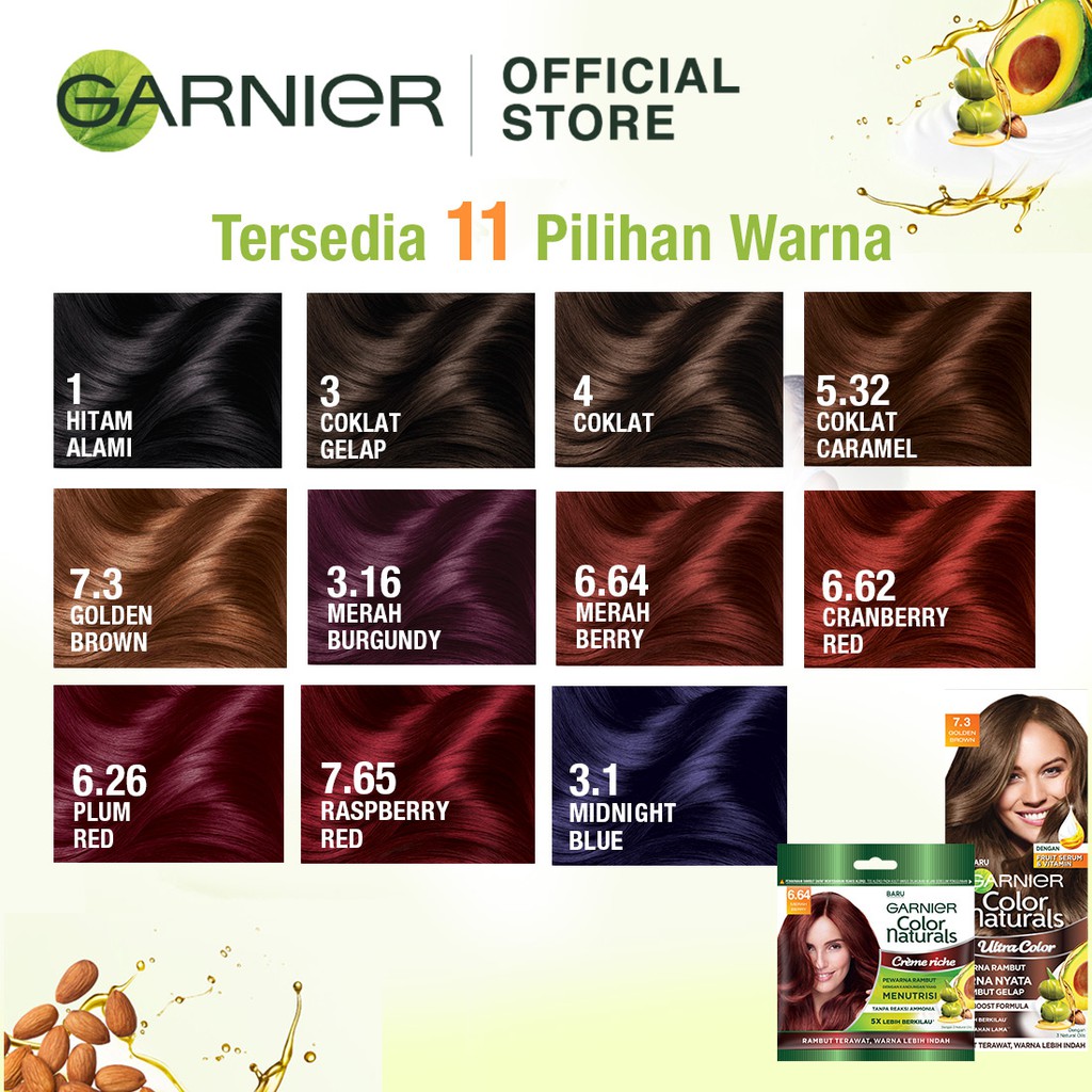 Cat rambut Garnier Color Naturals Ultra Color  Plum Red - 100ml |  Lazada Indonesia