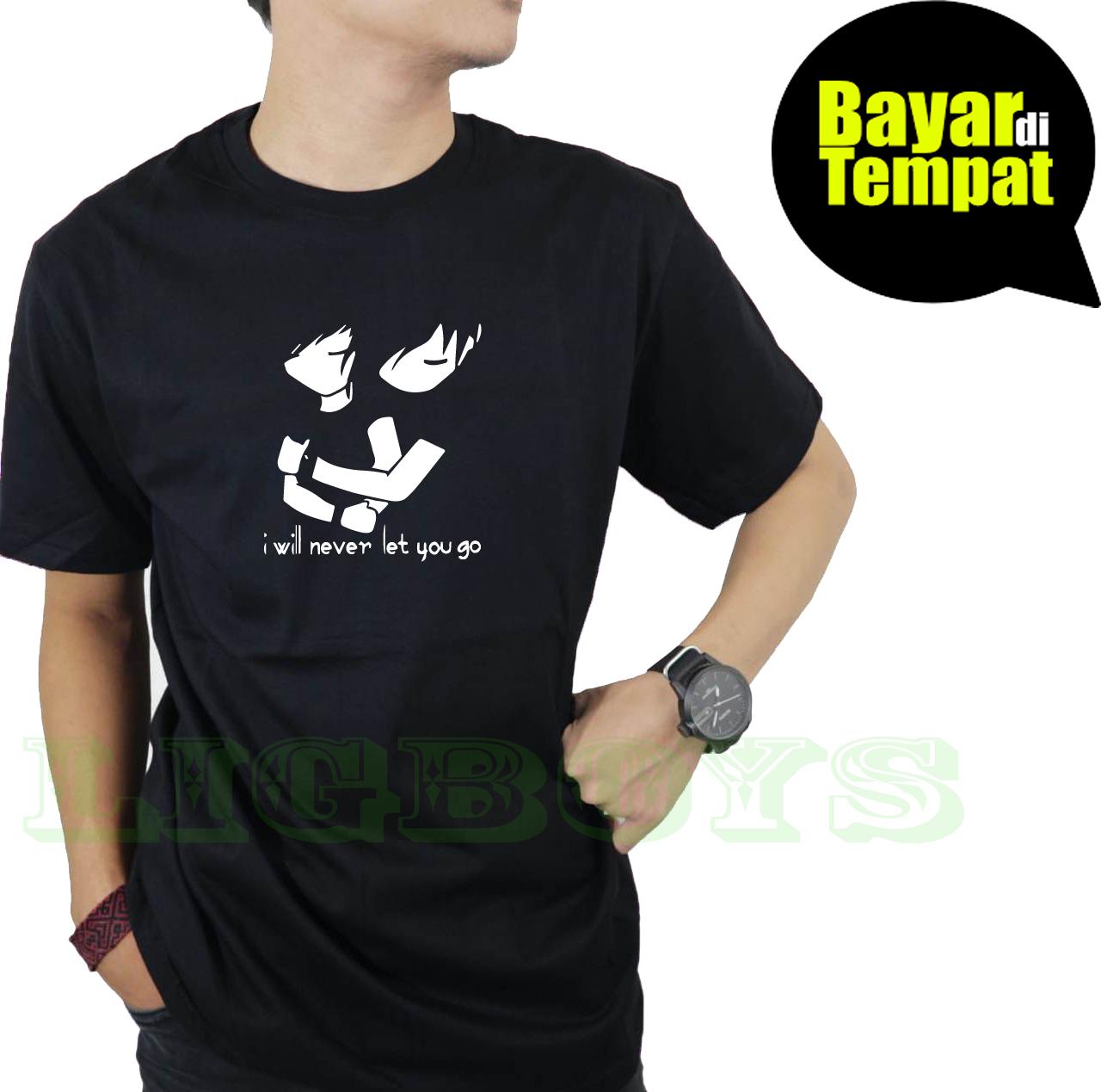 Ligboys - kaos distro T-shirt fashion 100% soft cotton combed 30s kaos pria baju distro T-shirt gambar IWILL NEVER terbaru murah 3d kata kata band metal rock atasan pria bandung wanita katun simple keren cowok cewek pakaian distro