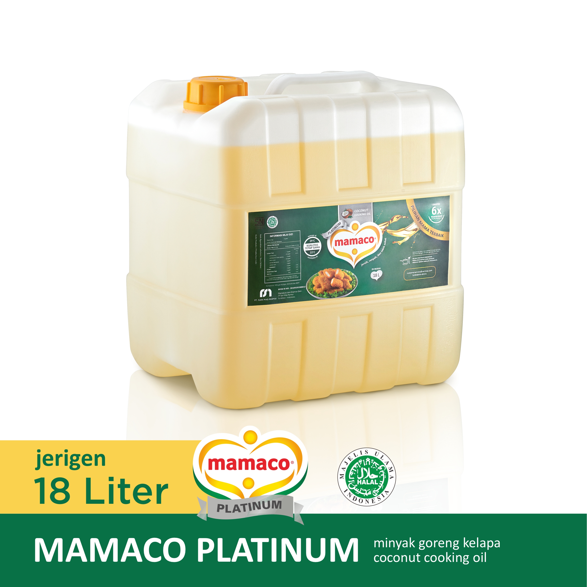 Mamaco Platinum Minyak Goreng Kelapa Coconut Cooking Oil Jerigen 18 ...