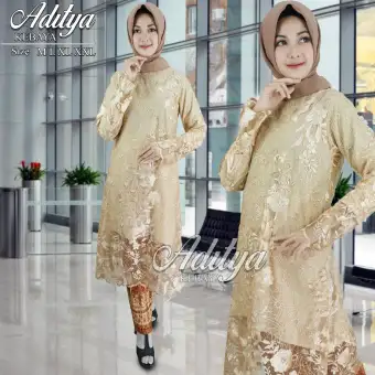 Setelan Kebaya Tile Baju Kurung Modern Bahan Tille Full Puring Baju Kondangan