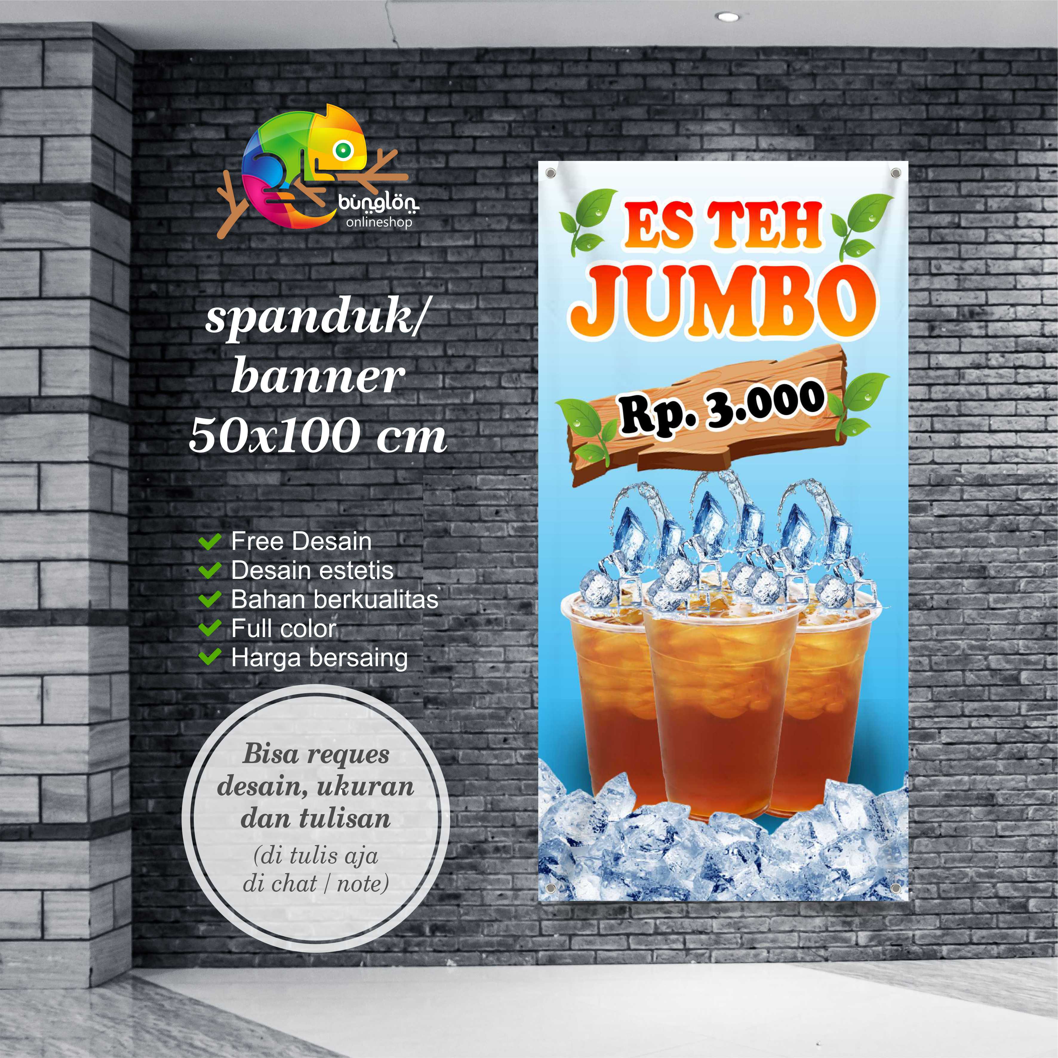 Spanduk Banner Es Teh Jumbo Murah Free Desain | Lazada Indonesia