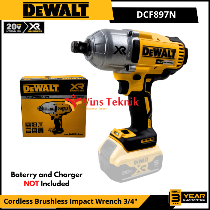 DEWALT DCF897N Mesin Pembuka Baut Baterai Cordless Brushless