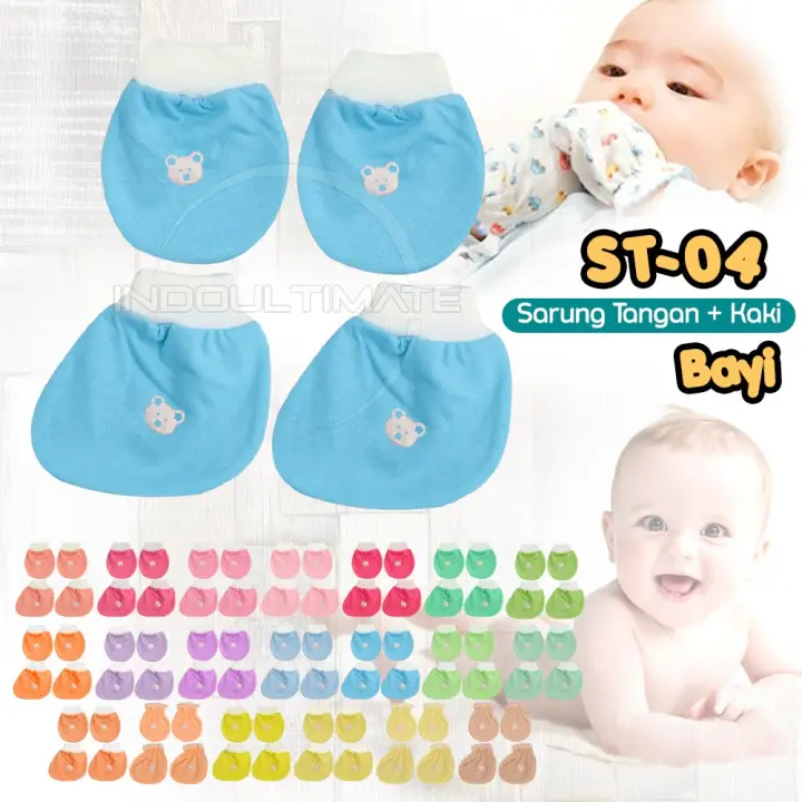 Cod 1 Pcs Set Sarung Tangan Bayi Sarung Kaki Bayi St 04 Pelindung Tangan Bayi Pelindung