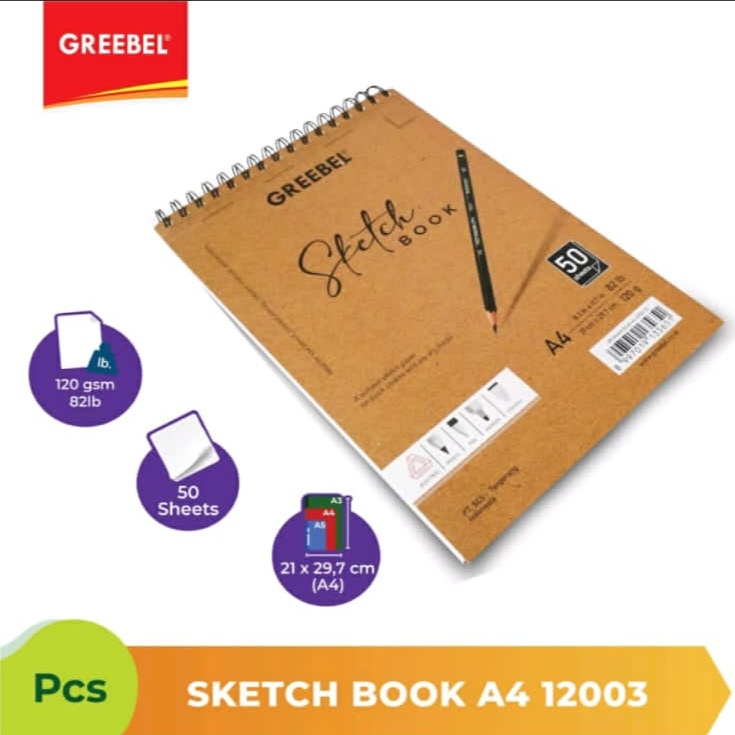 Buku Sketsa / Sketchbook Greebel / Buku Gambar Sketsa Ukuran A4 12001