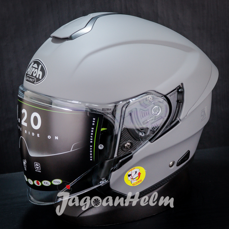 AIROH HELM SOLID DARK GREY MATT H20 DOUBLE VISOR