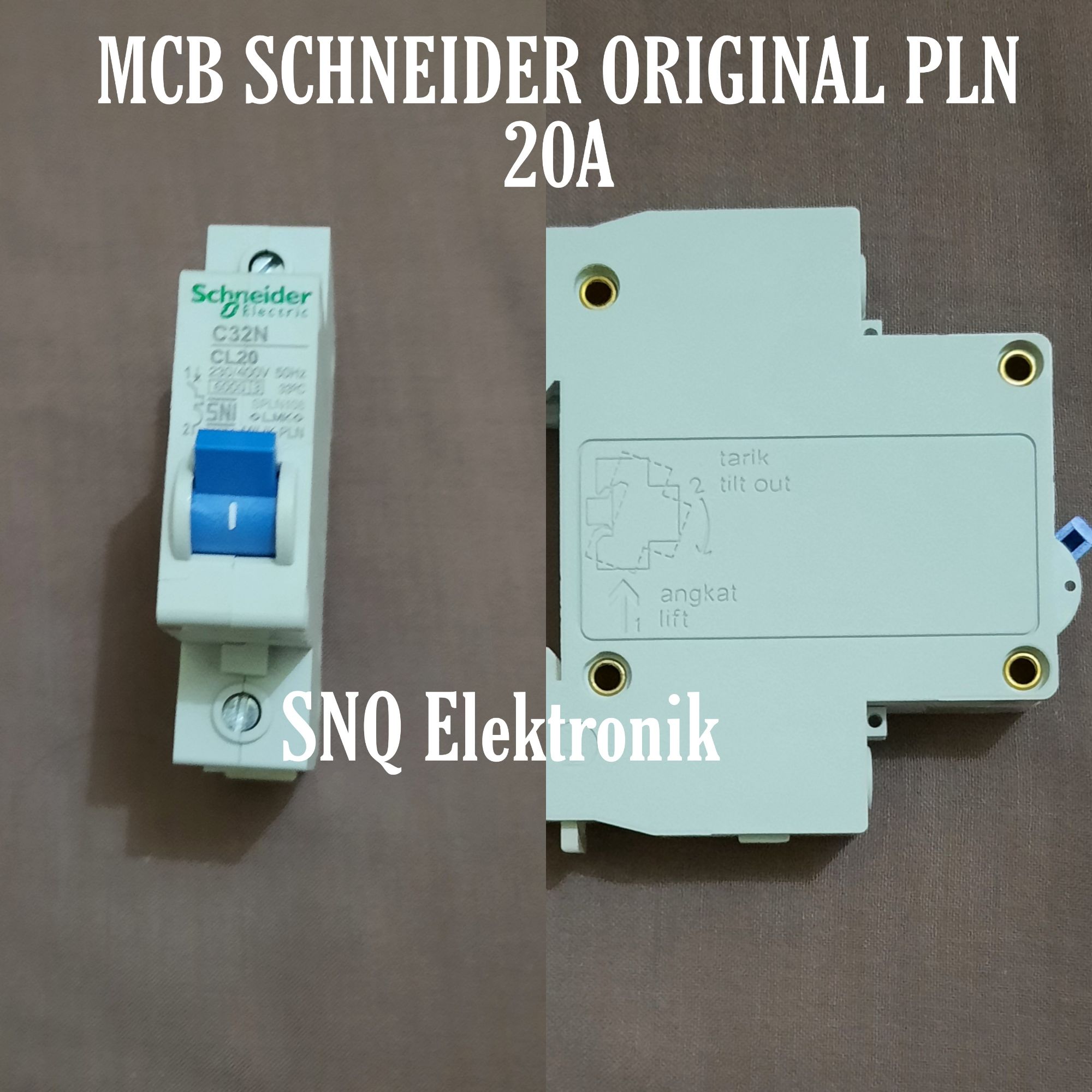 MCB Schneider 20A Original PLN / MCB C32N CL20 Warna Biru | Lazada