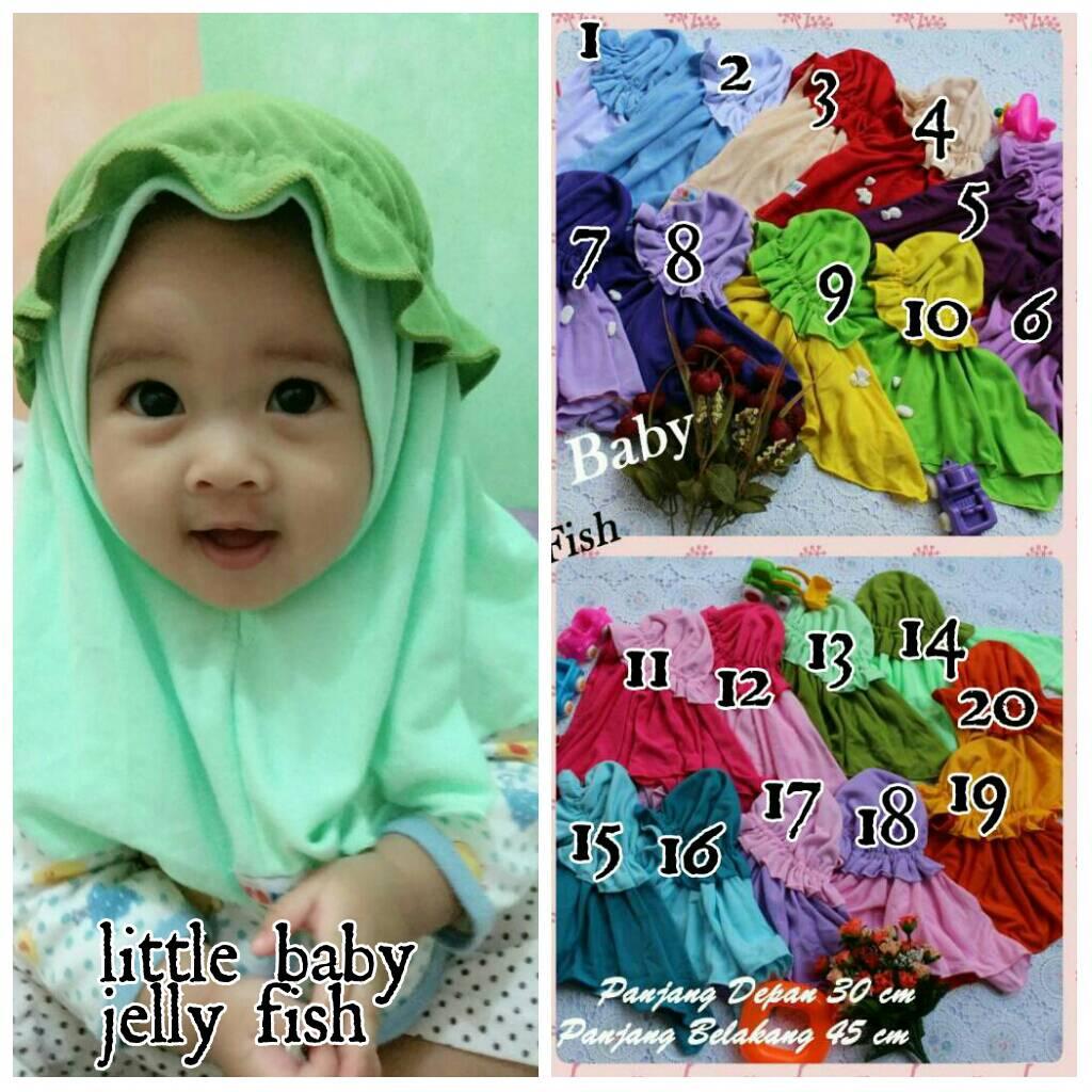Jilbab Bayi Vania Jelly Fish 0-3 tahun - Hijab Kerudung Bergo Instan Anak Balita Batita Terlaris