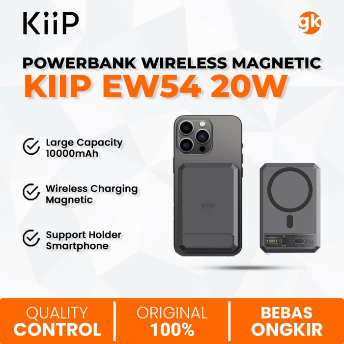 KIIP Powerbank Wireless Magnetic EW54 10000mAh Magsafe 20W Fast