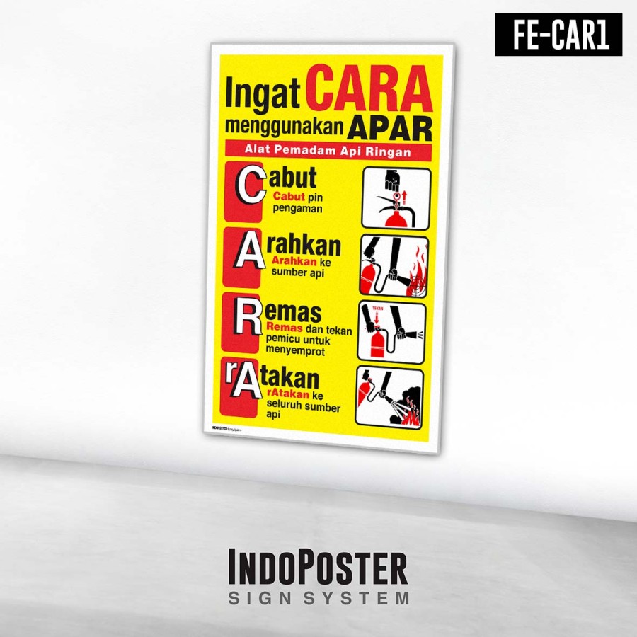 Stiker Safety Sign Rambu K3 CARA memadamkan API memakai APAR Lazada