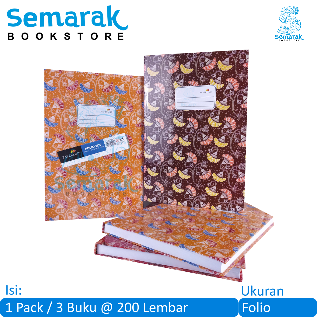 Paperline Hard Cover Buku Tulis Sampul Tebal Folio [1 Pack 3 Buku 200 Lembar] Lazada Indonesia