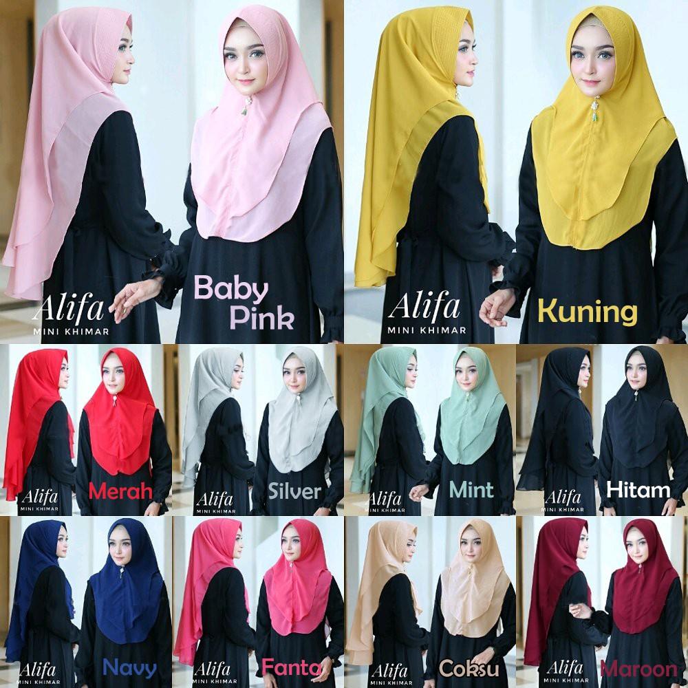 Jual Hijab (Jilbab) Modern Terbaik / Mini Khimar Alifa / fashion hijab 2019 /trend fashion hijab 2019 / model kerudung terbaru 2019
