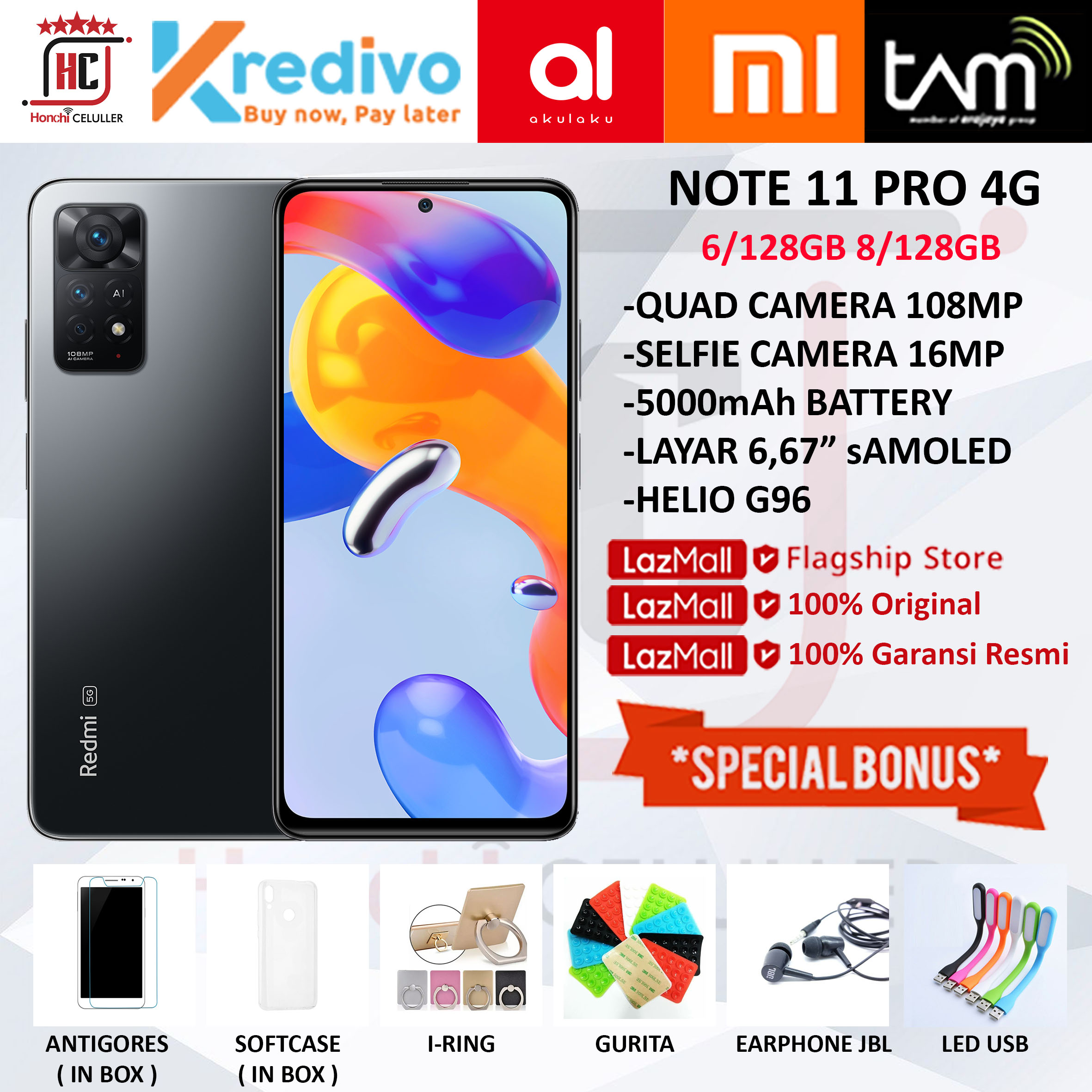 XIAOMI REDMI NOTE 11 PRO 4G 8/128 6/128 GB GARANSI RESMI XIAOMI ...