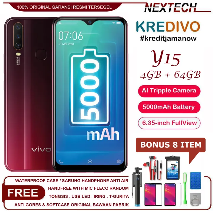 Vivo Y15 New Edition 4gb 64gb Garansi Resmi Bonus 8 Item Bisa Cod Lazada Indonesia
