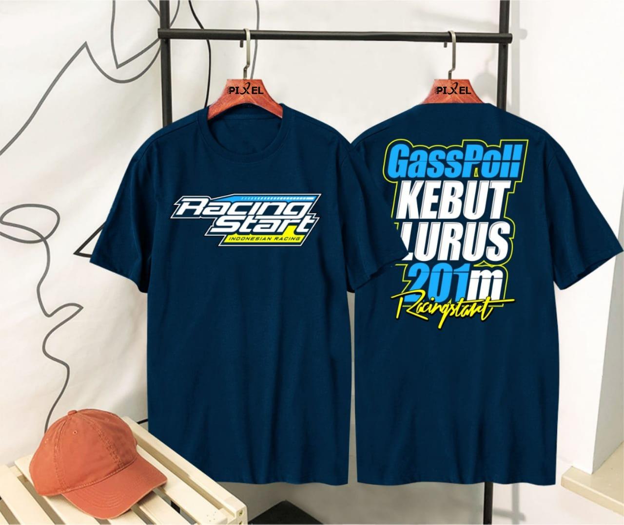 T Shirt Pria Terbaru Kaos Oblong Racing Start Kaos Kata Kata