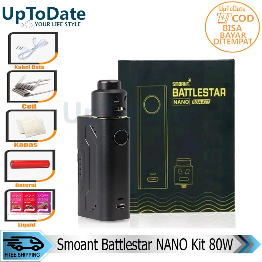Uptodate - Paket Siap Ngebul SMT Battlestar Nano Kit Murah Rokok Elektrik Battle Star Vape Mod Kit + Free Baterai Coil Liquid Kapas dan Usb Uptodate - Paket Siap Ngebul SMT Battlestar Nano Kit Murah Rokok Elektrik Battle Star Vape Mod Kit + Free Baterai Coil Liquid Kapas dan Usb