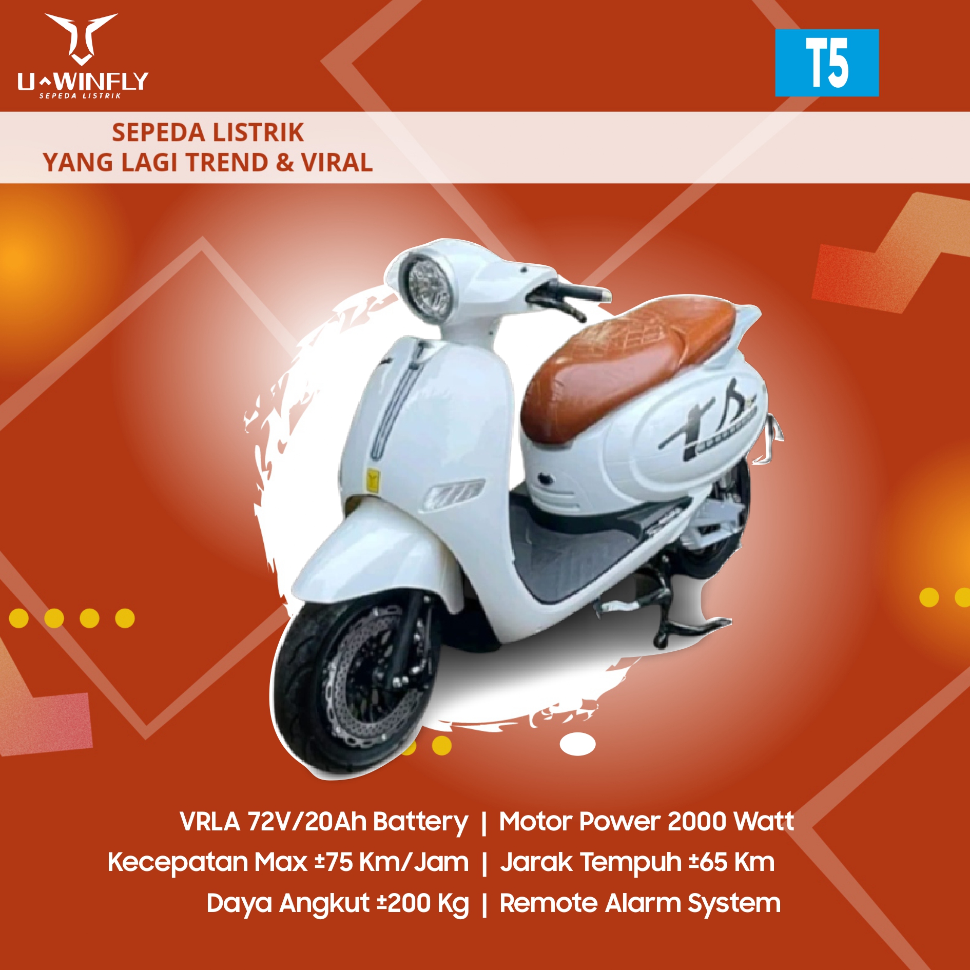 MOTOR LISTRIK UWINFLY T5 MODEL VESPA TERBARU Lazada Indonesia