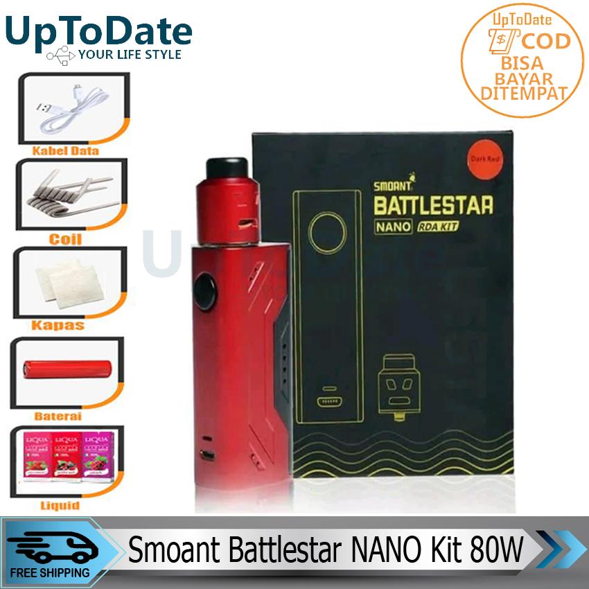 Uptodate - Paket Siap Ngebul SMT Battlestar Nano Kit Murah Rokok Elektrik Battle Star Vape Mod Kit + Free Baterai Coil Liquid Kapas dan Usb Uptodate - Paket Siap Ngebul SMT Battlestar Nano Kit Murah Rokok Elektrik Battle Star Vape Mod Kit + Free Baterai Coil Liquid Kapas dan Usb