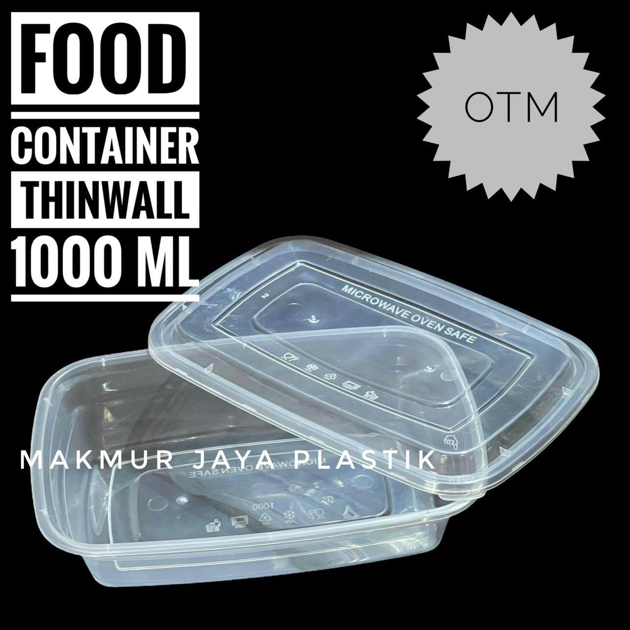 THINWALL KOTAK PERSEGI PANJANG 1000 ML / FOOD CONTAINER PLASTIK OTM