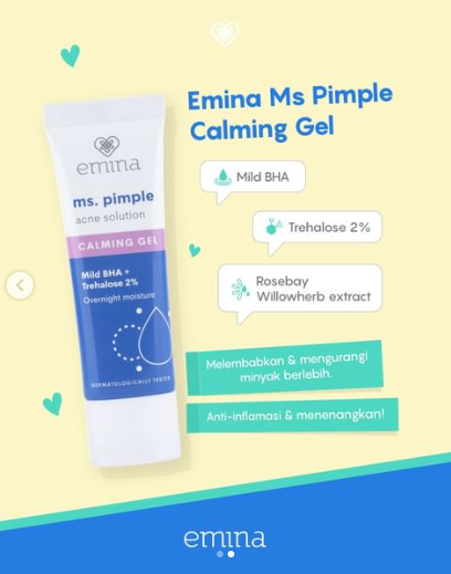 Emina Ms Pimple Acne Solution Calming Gel 20 ml Night Cream | Lazada ...