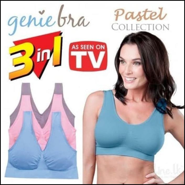 Genie Bra Classic Japan Isi 3 PCS BH Pakaian Dalam Lingerie Wanita Sport  Olahraga Premium Pad Cup Busa Tanpa Kwat Kawat Pengencang Payudara Import  Murah Ukuran Jumbo Sampai XXL