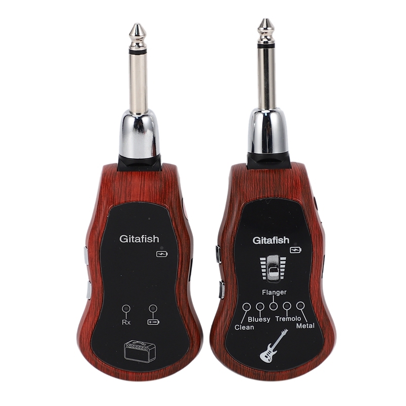Gitafish Wireless System Guitar Transmitter Receiver UHF 10 Channels Built-In 5 Effects (Clean/Bluesy/Flanger/Tremolo/Metal) for Electric Guitar Bass Malaysia