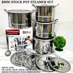 PANCI STEAMER SET / PANCI DANDANG KUKUSAN / BMW STOCK POTS STEAMER BAHAN STAINLESS STELL TEBAL