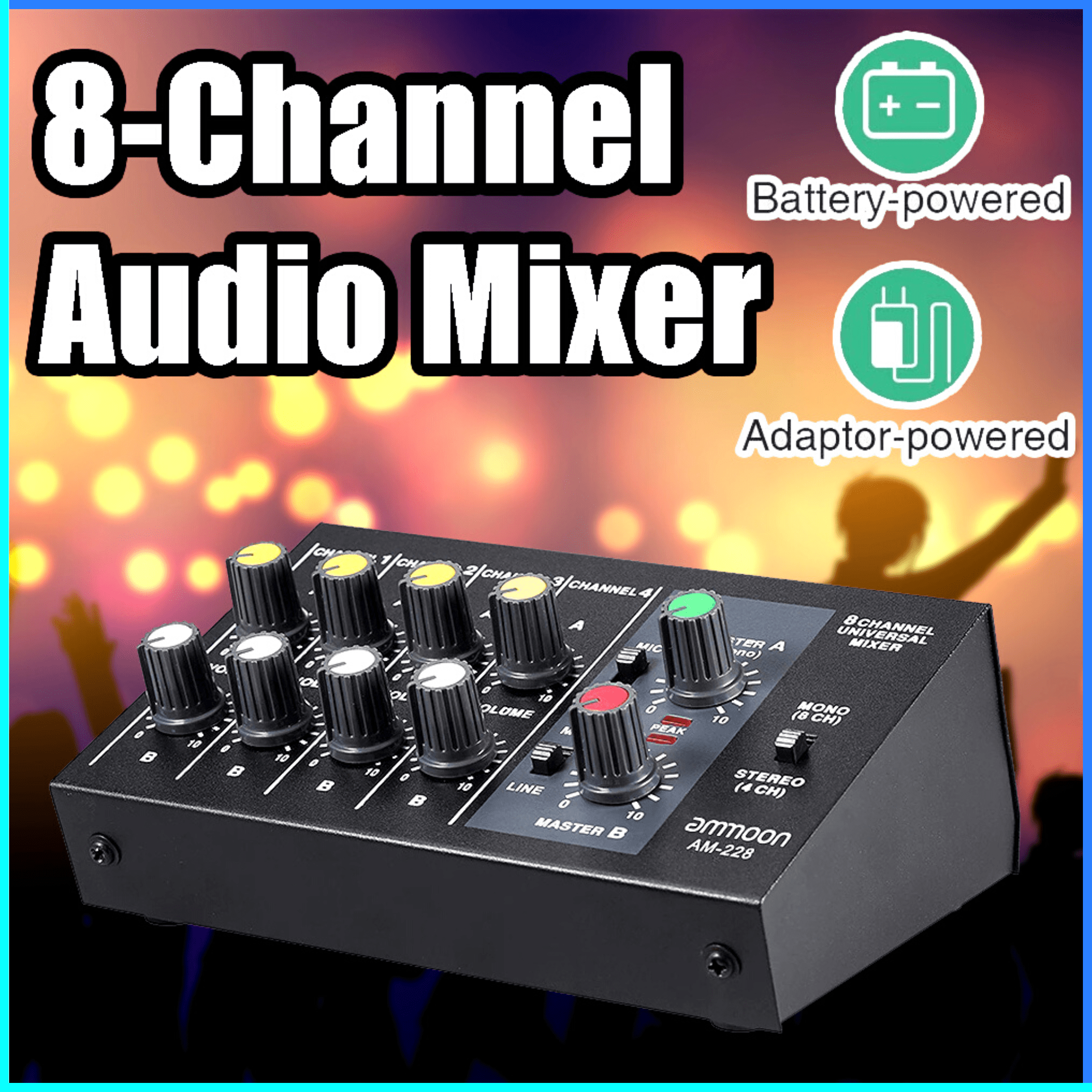 COD WEITESI Professional Console Karaoke Mixer 8 Channel Input Mic