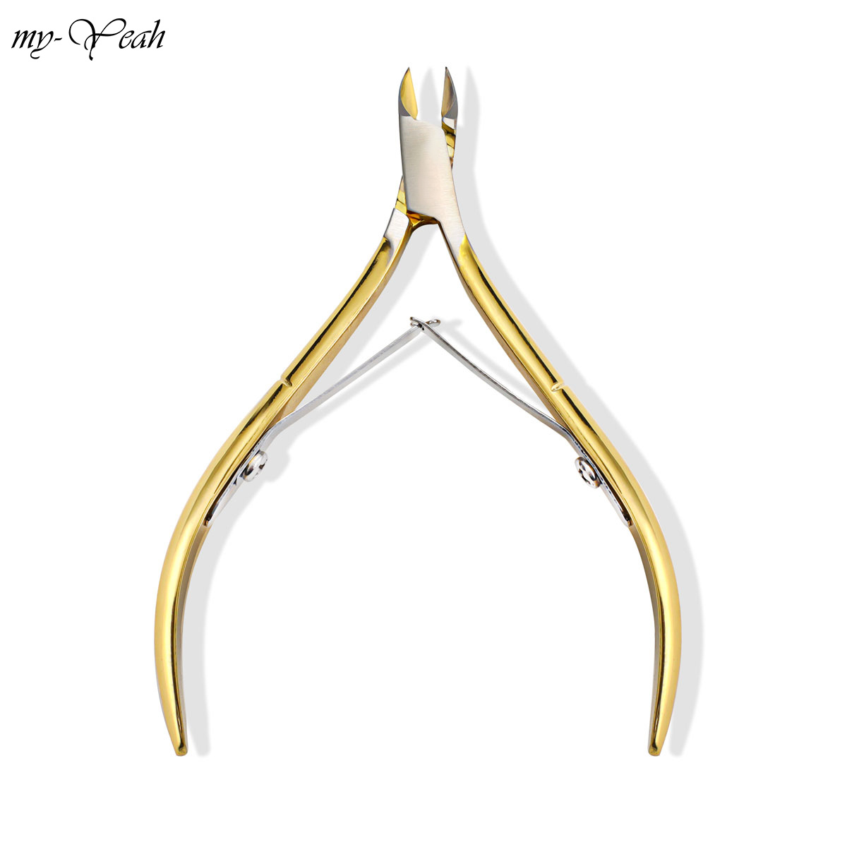 Nail Art Golden Stainless Steel Cuticle Nipper Pusher ScissorsCleaning Makeup Tools