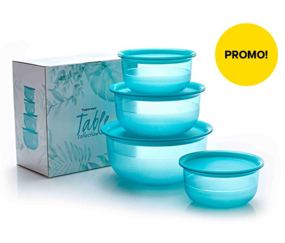 Table Collection Set Plus Free (4) Wadah Saji Tupperware