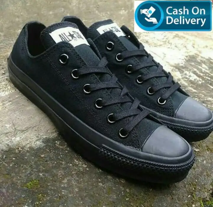 sepatu all star full black