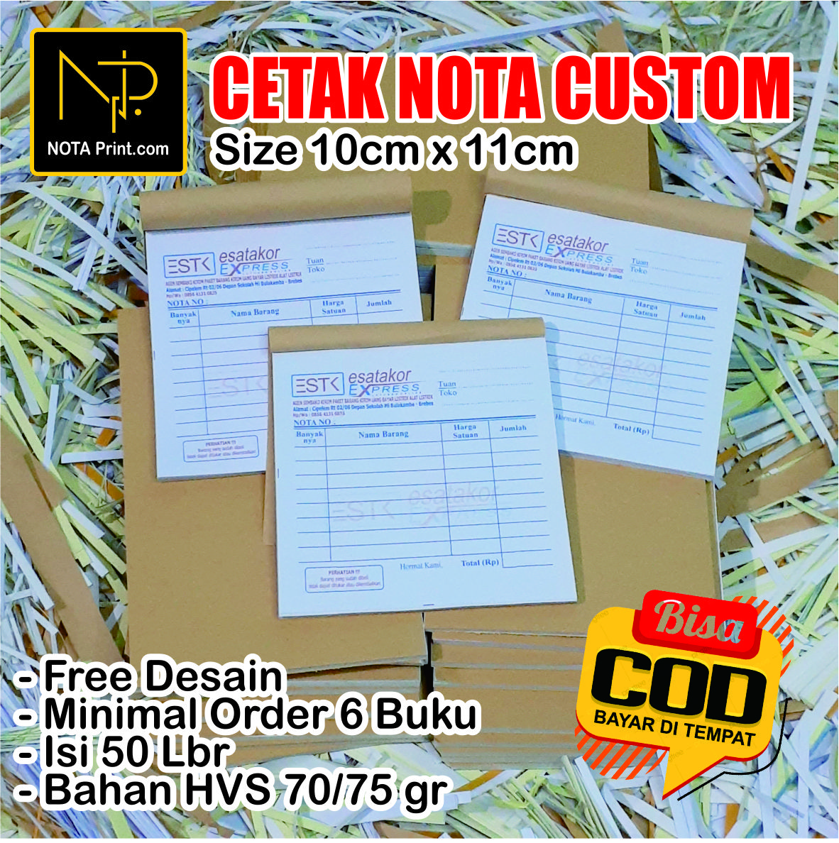 Cetak Nota Custom Ukuran 16 Hvs 1 Ply Isi 50 Lembar Cetak Nota Custom Toko Sendiri Nota 7114