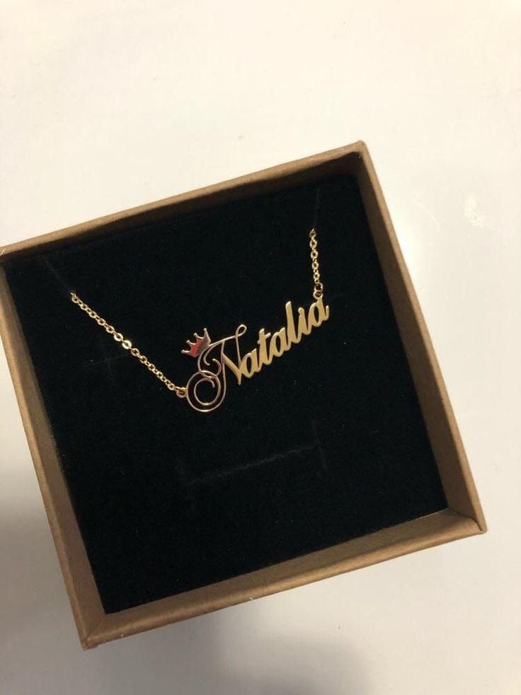 kalung nama lapis emas 24k | Lazada 