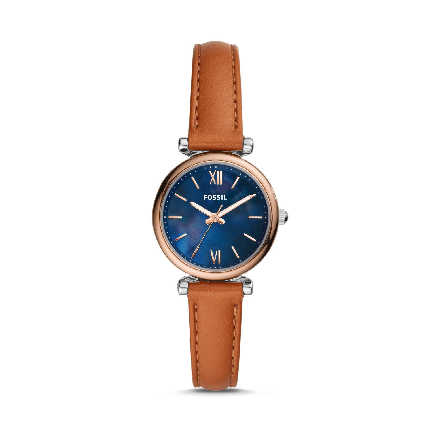 Fossil Carlie Mini Three-Hand Tan 